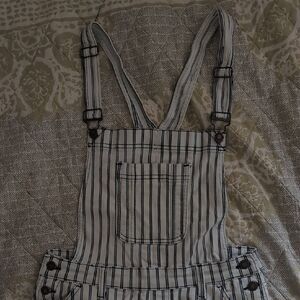 Judy Blue Cream and Navy Striped Overalls